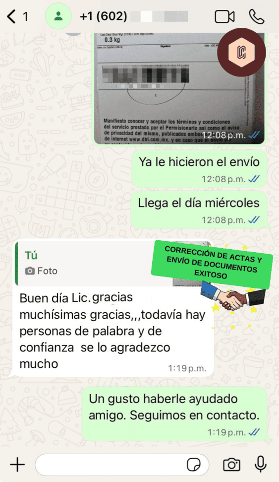 Corrección y envío de documentos