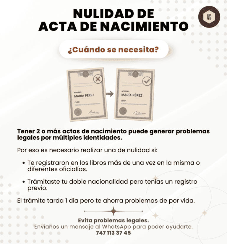 Nulidad de acta de nacimiento
